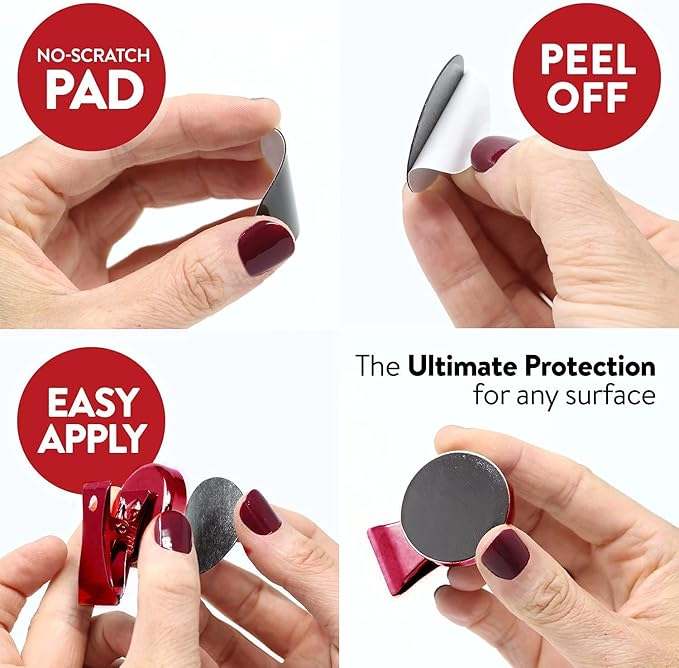 Force Magnet - Magnetic Clips Pack of 10 - Premium Quality Magnet Clips with Anti-Scratch Pads - Make Notes, Remember Appointments and Hang Keys on Metal Surfaces - Heavy Duty (Mixed Colors)