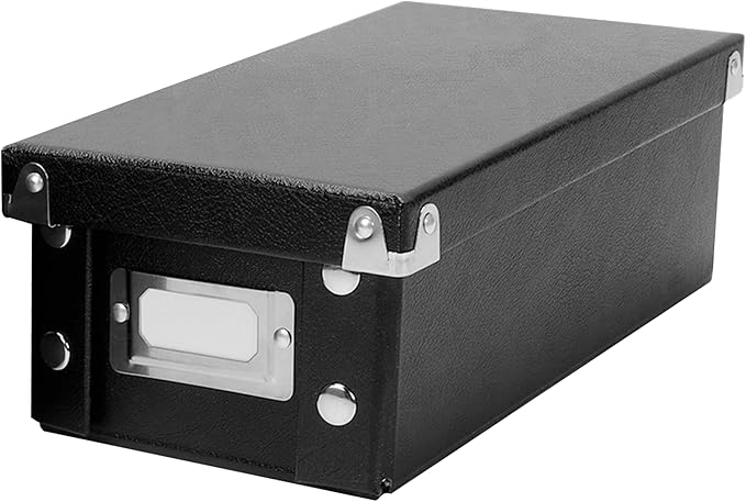 Snap-N-Store Index Card Holder Storage Box - Collapsible Organizer Box fits 1100 Flash Cards - Business, Recipe, or Note Card - 3 x 5, 1 Pack, Black