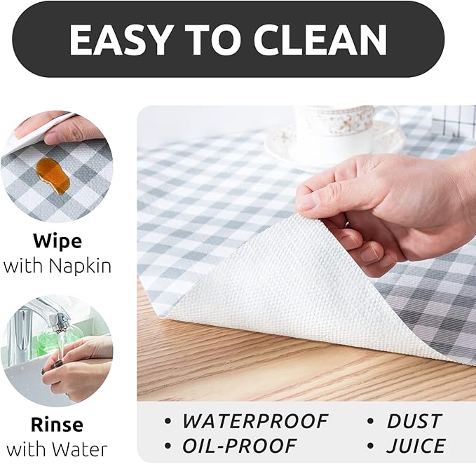 RAY STAR 18X96 Inch Shelf Liner for Kitchen Cabinets, Non-Adhesive Cabinet Liner Washable, PVC Drawer Liner for Dresser Non-Slip Bathroom (Plaid)(4 Roll)