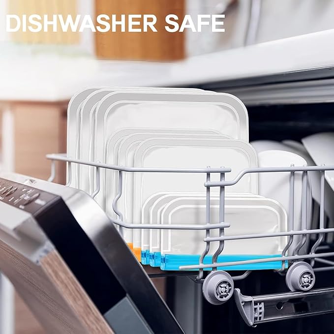 10 Pack Dishwasher reusable bags Silicone,BPA Free, Leakproof Freezer Bags, reusable silicone bags for Lunch Marinate Food Travel -10 Snack Bags