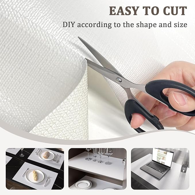 12" x 240" Shelf and Drawer Liner for Kitchen Cabinets Non-Adhesive Easy Cut Non-Slip Shelves Paper, Durable Washable Cupboards Liners Protector Cabinet Bathroom Drawers Pantry Shelving, White