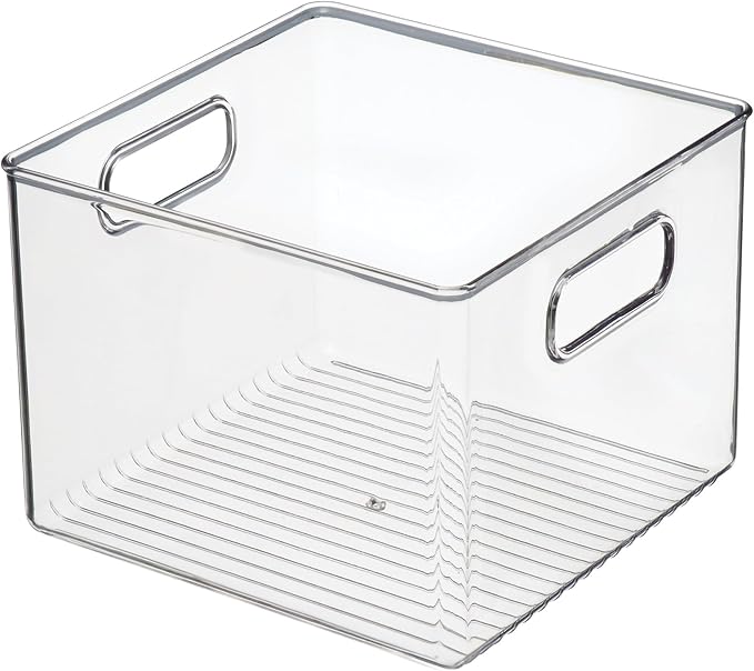 iDesign Pantry Storage Bin with Handles for Kitchen Cabinets or Fridge - Clear - Made in USA