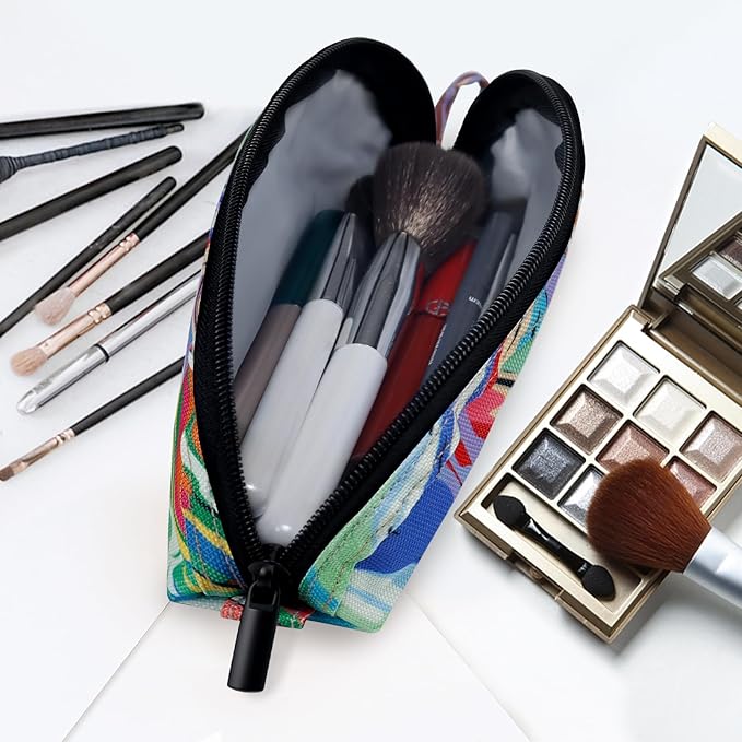 Gloppie Travel Makeup Brush Holder - Compact Cosmetic Bag, Spacious Portable Cosmetic Bag for Organizing Your Brushes On-the-go, Watercolor