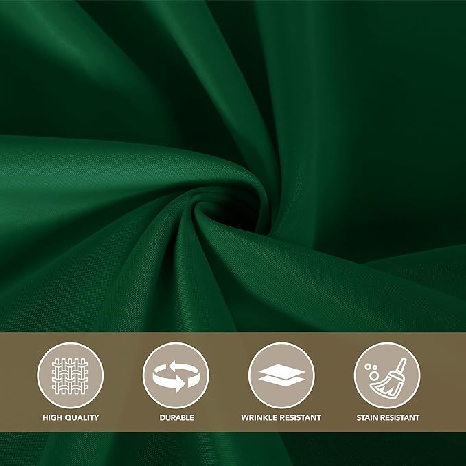 sancua Tablecloths for 8 Foot Rectangle Tables, 8 Pack - Washable Polyester Fabric Table Cloth for Chirstmas Party, Birthday, Banquet Reception, 60x120 Inch Hunter Green