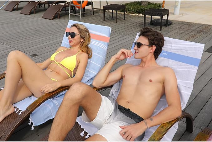 Towel Bands (6 Pack) - Stretch Beach Towel Clips for Beach Cruise Pool Chairs, Lounge Towel Holder Elastic, Cruise Ship Essentials(6 Mix)