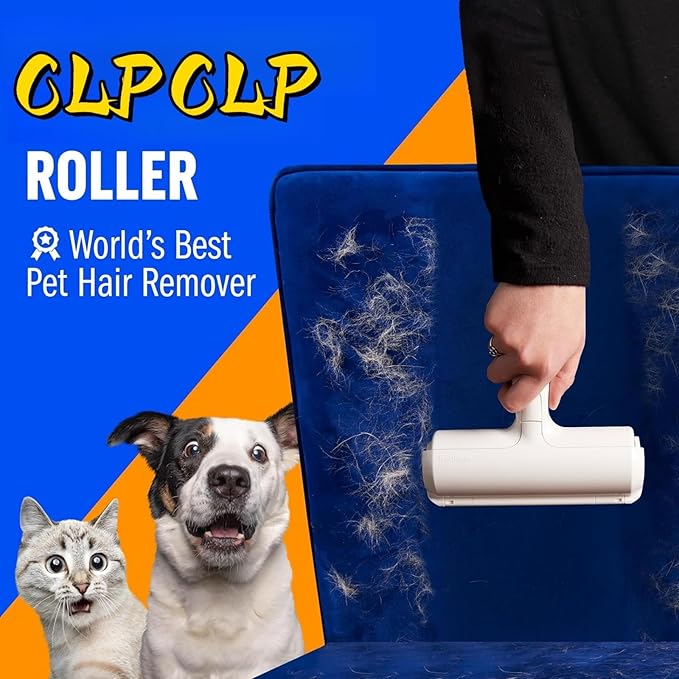 Roller Pet Hair Removal Tool, Reusable Lint Roller - Cat and Dog Hair Remover for Furniture, Dog Brush for Shedding, Portable Multi-Surface Fur Removal Tool (Sofas, Carpets, Clothing, Bed Sheet)