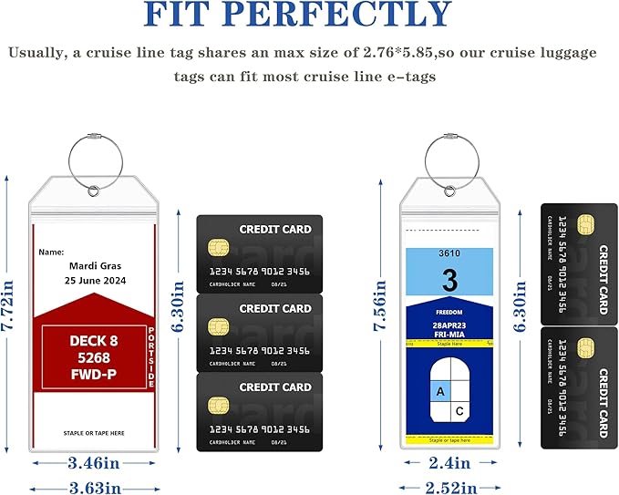 SEAVILIA 20 Pack Luggage Tags Travel & Cruise Essentials for NCL, Princess, Carnival, Royal Caribbean & Celebrity Cruise Ships