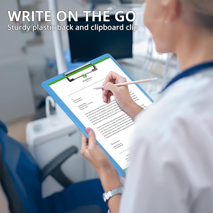 10 Pack Foldable Clipboards, A4 Clipboard Folder with Pocket, File Cover Office Folder Clipboard, 360 Degree Foldable Storage Clipboards for Office, School or Medical Field(5 Colors)