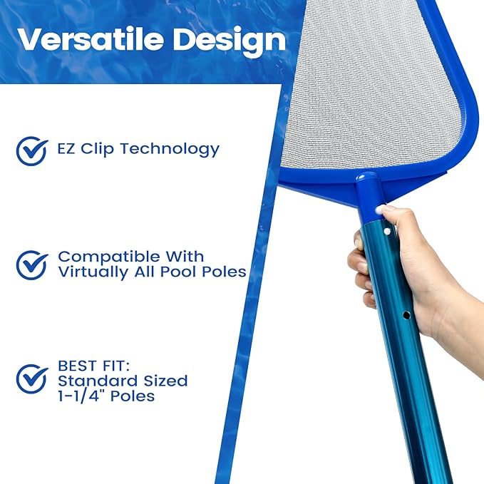 Pool Skimmer - Pool Skimmer Net for Cleaning, Pool Leaf Skimmer Net with Fine Mesh Reinforced Frame, Hot Tub Skimmer Net Filters Out Debris