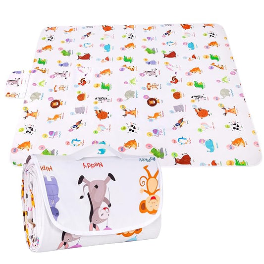 Outdoor Waterproof Picnic Mat, Foldable & Lightweight Blanket with Carry Bag (55"x70") – Portable Travel Blanket for Beach, Park, Camping, Grass & More