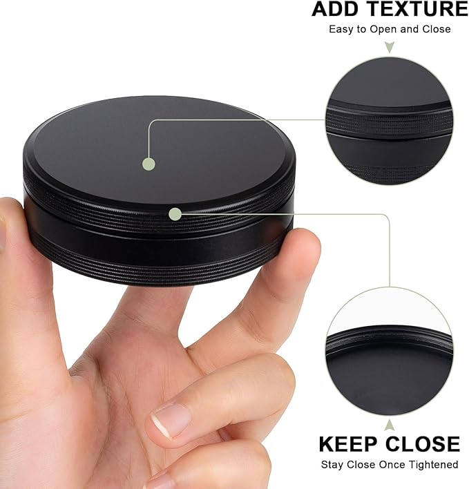 Daily Pill Organizer 4 Compartments - Metal Small Pill Case Waterproof, Travel Pill Box for Purse, Compact Medicine Container Pill Dispensers Holder for Vitamin, Fish Oil, Supplement (Black)