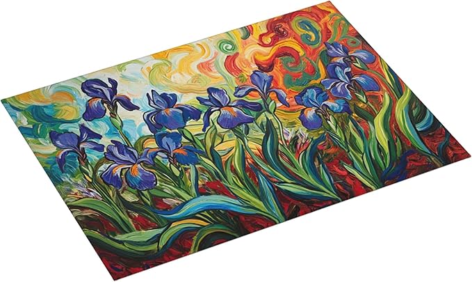 watercolor Flowers Dish Drying Mat for Kitchen Counter Microfiber Super Absorbent Non-Slip Dish Drying Pad for Countertops Dishes Utensils Stylish Quick-Dry Machine Washable 18x24 Inch