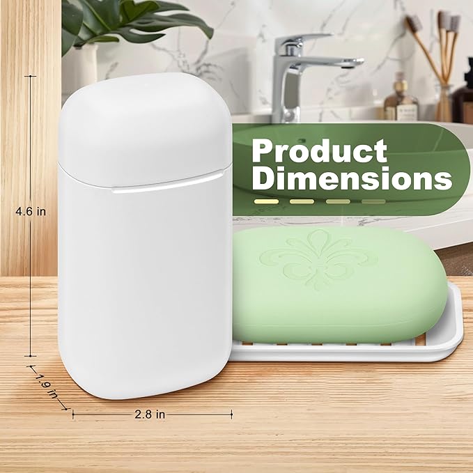 Travel Soap Case soap Holder,Leak Proof Soap Holder with Silicone Sealed lid,Keep Dry with Drainage Tray,Soap Dish for Travel, Gym, Bathroom, Outdoor, Camping, School(White)