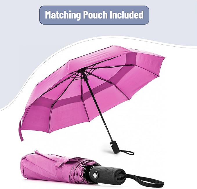 Mr. Pen- Windproof Travel Umbrella, Small Water-Resistant Automatic Folding Umbrella for Rain and Sun, Light, Compact and Portable for Women & Men, Fits Car & Backpack