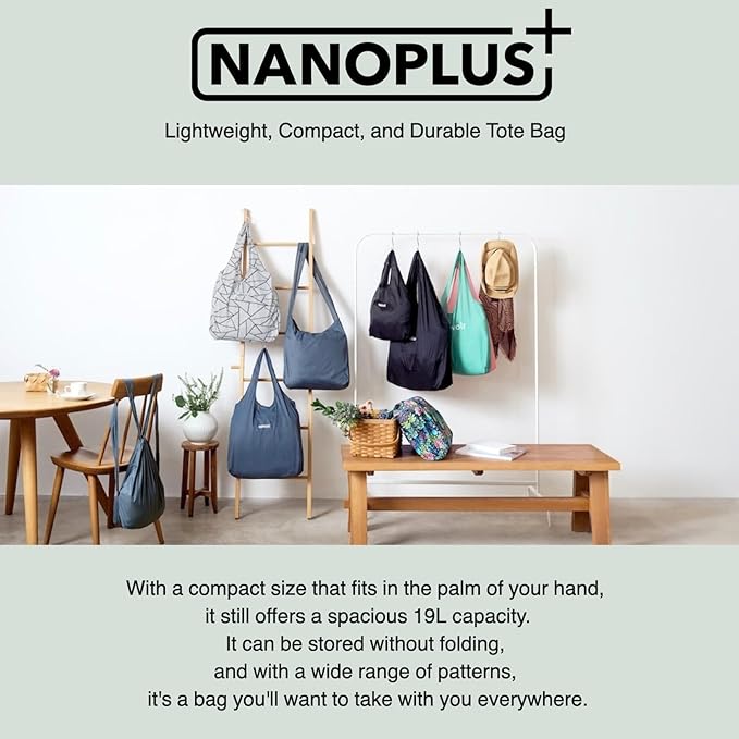 Compact Reusable Grocery Tote Bag – Lightweight, Foldable & Packable Shopping Bag for Travel