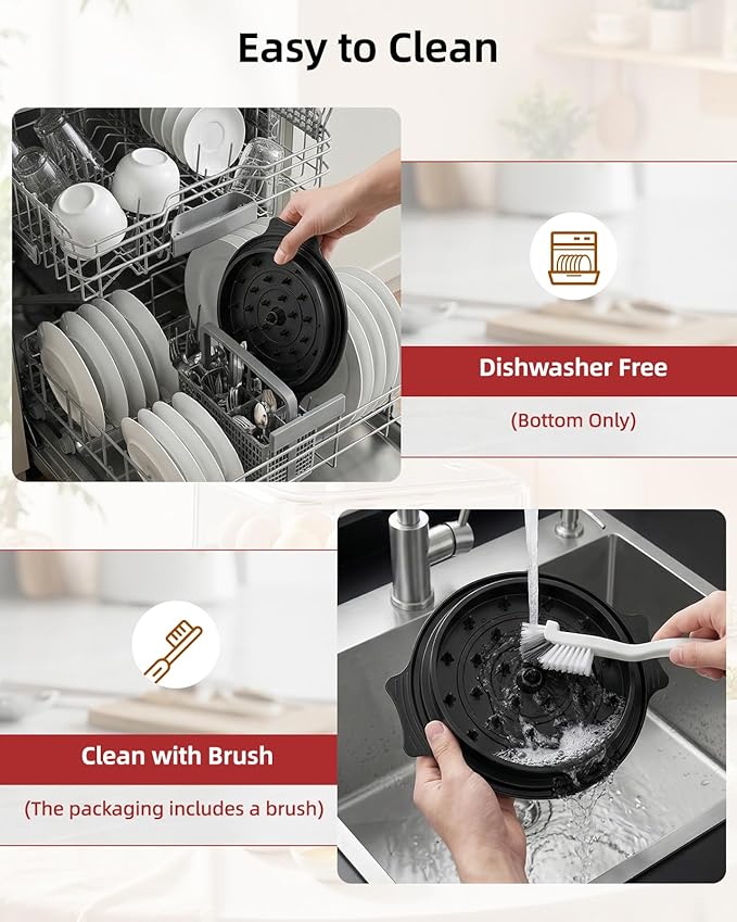 10" Chicken Shredder with Tray, Large Meat Shredder Tool Twist with Brush,BPA Free Meat Grinder, Visible Chicken Shredder Machine, Strong Anti-Slip Strip, Suitable for Pork, Beef, Chicken (Black)