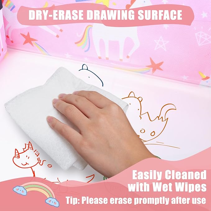 Upgraded Kids Travel Tray for Car Seat - Travel Tray for Airplane, Toddler Lap Tray, Carseat Lap Desk for Kids Road Trip Activities, Pink Unicorn - 2 PCS