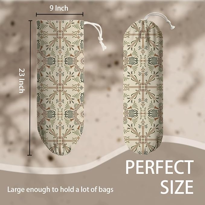 Boho Vintage Plastic Bag Holder, Reusable Grocery Bags Holder for Wall Mounting, Car Organizer, Boho Washable Shopping Bags Carrierfor Home Kitchen, Kitchen Pattern Garbage Bag 67