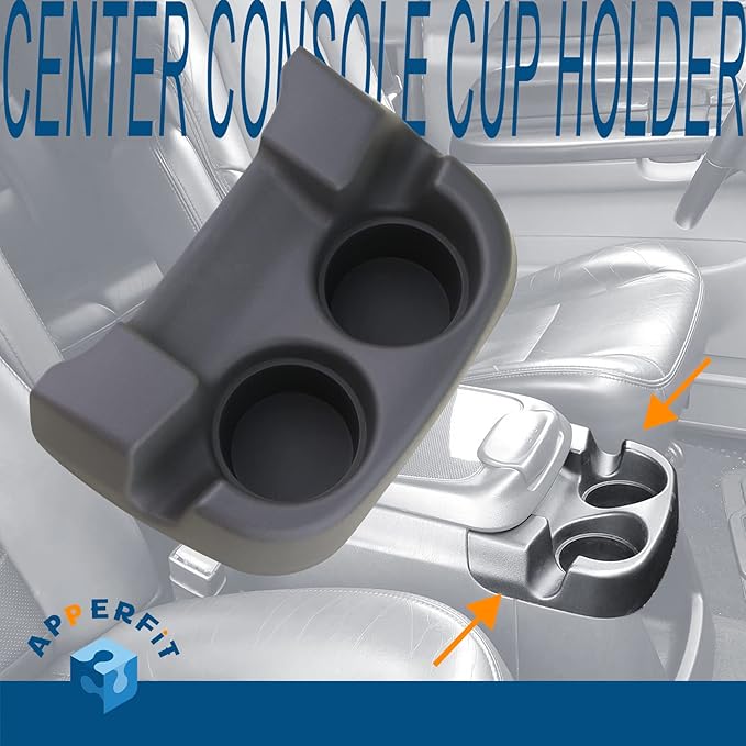 Center Console Cup Holder Dark Flint Compatible with 1999-2007 Ford F250 F350 F450 F550 Super Duty Truck, 2000-2005 Ford Excursion Replaces 2C3Z-3613562-AAA