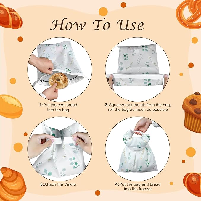 4 Pcs Reusable Beeswax Bread Bags for Homemade Bread 17" x 12" Sourdough Storage Bags with Food-Grade TPU Lining Food Wraps to Keep Fresh Loaf Freezer Baker Baking Supplies (Green)