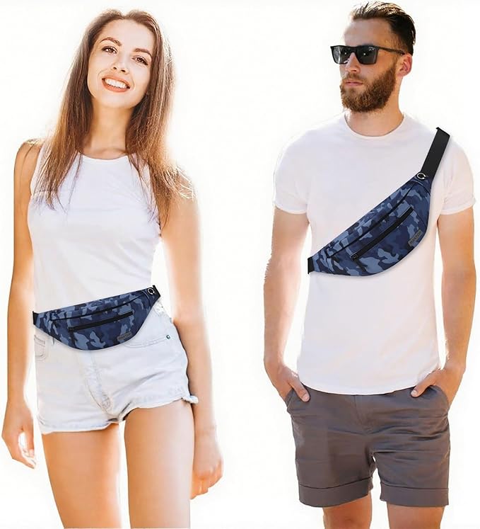 MAXTOP Large Crossbody Fanny Pack with 4-Zipper Pockets, Gifts for Enjoy Sports, Festival, Workout, Traveling, Running, Casual, Hands-Free, Wallets, Waist Pack, Phone Bag, Carrying All Phones