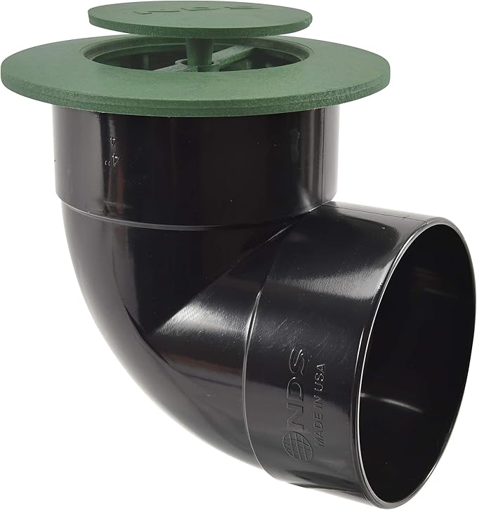 NDS 422G Pop-Up Drainage Emitter with Elbow fits 4-Inch Sewer and Drain Pipe,Works with Drainage Systems Including Catch Basins,Green,(Pack of 6)