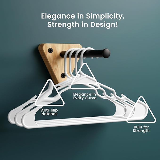 Utopia Home Plastic Hangers 200 Pack - Perfect Space Saving Clothes Hanger - Durable and Strong - Perfect Closet Organizers with Shoulder Grooves (White)