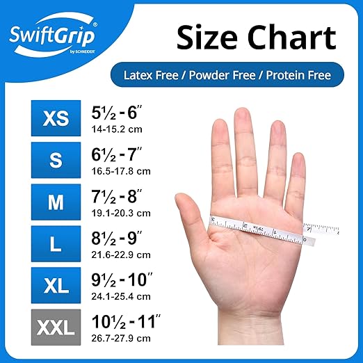 SwiftGrip Disposable Nitrile Exam Gloves, Blue, Nitrile Gloves Disposable Latex Free, Medical Gloves, Cleaning Gloves, Food-Safe Rubber Gloves, Powder Free, Non-Sterile, 50-ct Box (Large)
