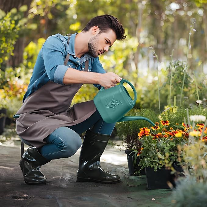 Watering Can - for Home Plant Garden - 1/2 Gallon - Green