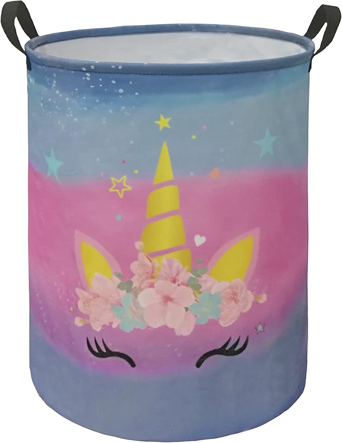 Kids Hamper Girls Unicorn Room Decor,Storage Bins Organizer Toy Box Laundry Basket Large Canvas Collapsible Chest for Home/Dorm/Kitchen/Pet/Office/Closet/Shelf/Gift Baskets