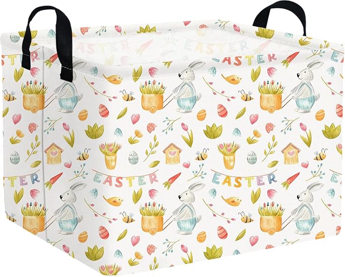 Rectangular Easter basket,Easter basket empty,Kids Storage Baskets for kids Bedroom,Gift bin,Kids Storage Bin,Easters gift baskets,Kids home Decor(Bee Easter egg)