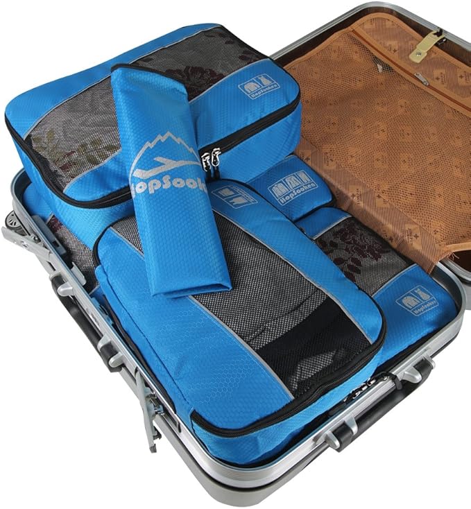 5 Set Packing Cubes for Travel Large Suitcase Luggage Organizer Bags Travel Accessories Vacation 4 Cubes 1 Laundry Pouch Bag