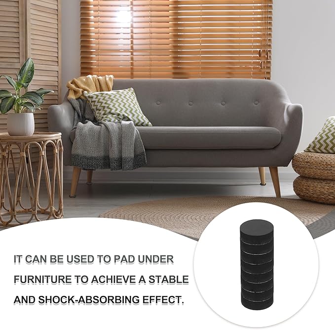 PATIKIL Non Slip Furniture Pads 11/16" (18mm x 5mm), 10 Pcs Adhesive Backed Round Rubber Feet Anti-Scratch Rubber Furniture Grippers for Hardwood Floor Electronics Bed Drawers DIY