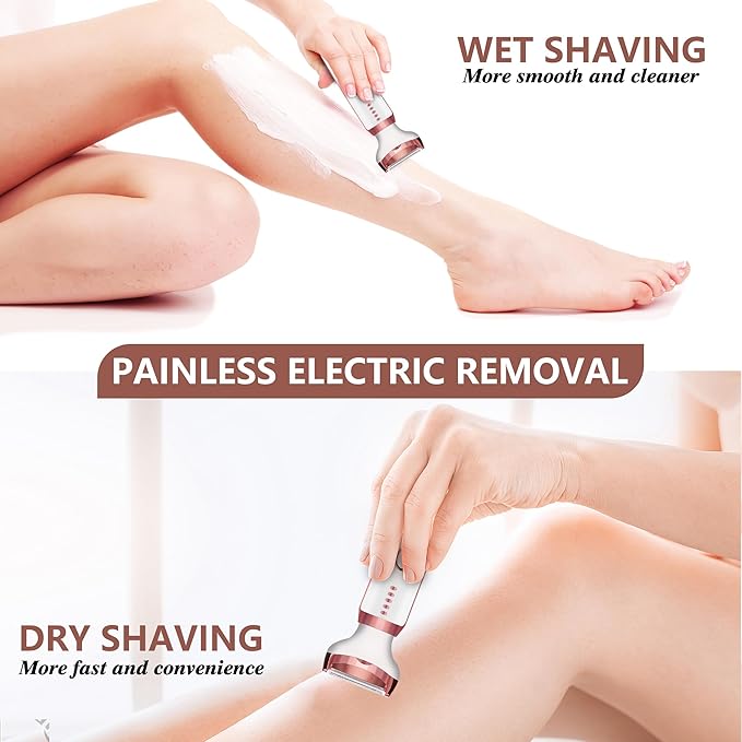 Women's Cordless Portable 5-in-1 Painless Shaver, Suitable for Body, Face, Nose Hair Trimmer, Bikini Area, Armpits, Pubic Hair, Underarms, Legs, and Eyebrows