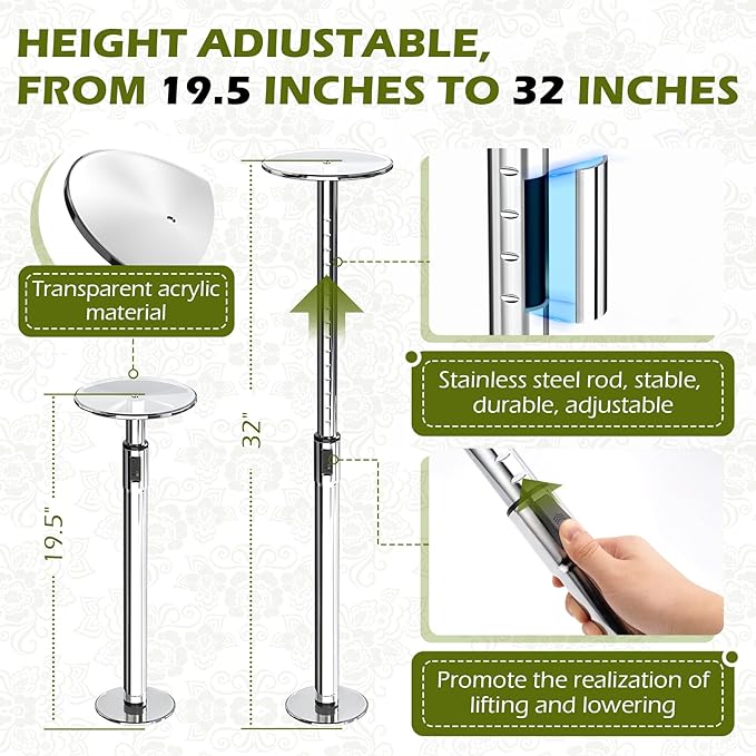 Hazztoll Adjustable Plant Risers, 2 Set Rise Plant Risers for Pots Outdoor, Metal Lift Insert for Tall Taper Flower Pots (6" 8" 10" Base or Top)