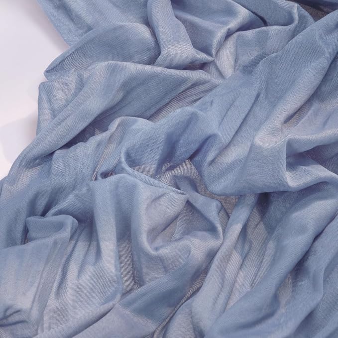 Socomi 2pcs Dusty Blue Summer Cheesecloth Table Runner Boho Rustic Gauze 120 inch 10FT Cheese Cloth Sheer Runner for Wedding Party Baby Shower Birthday Home Decor Holiday Decorations