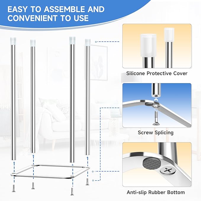 Water Bottle Drying Rack, Stainless Steel Bottle Dryer Rack, Baby Bottles Rack Dryer, Cup Drying Rack, Reusable Bag Drying Stand, Kitchen Stand Holder for Glass Bottles, Plastic Bag (Silver)