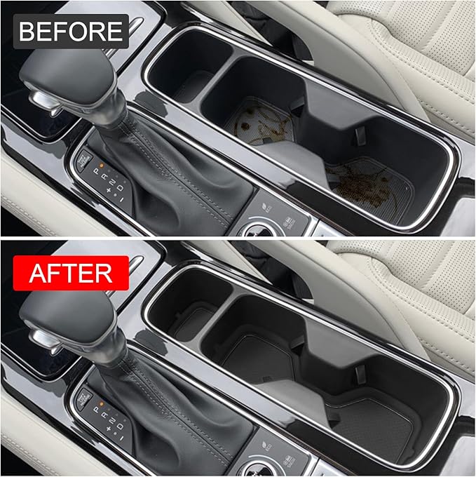 Cup Holder Coaster for Kia Telluride Accessories 2020 2021 2022 2023 2024 2025 Silicone Cup Holder Insert Mat Non-Slip Center Console Pad Car Interior Accessories Decoration (Black Trim,6-pcs kit)