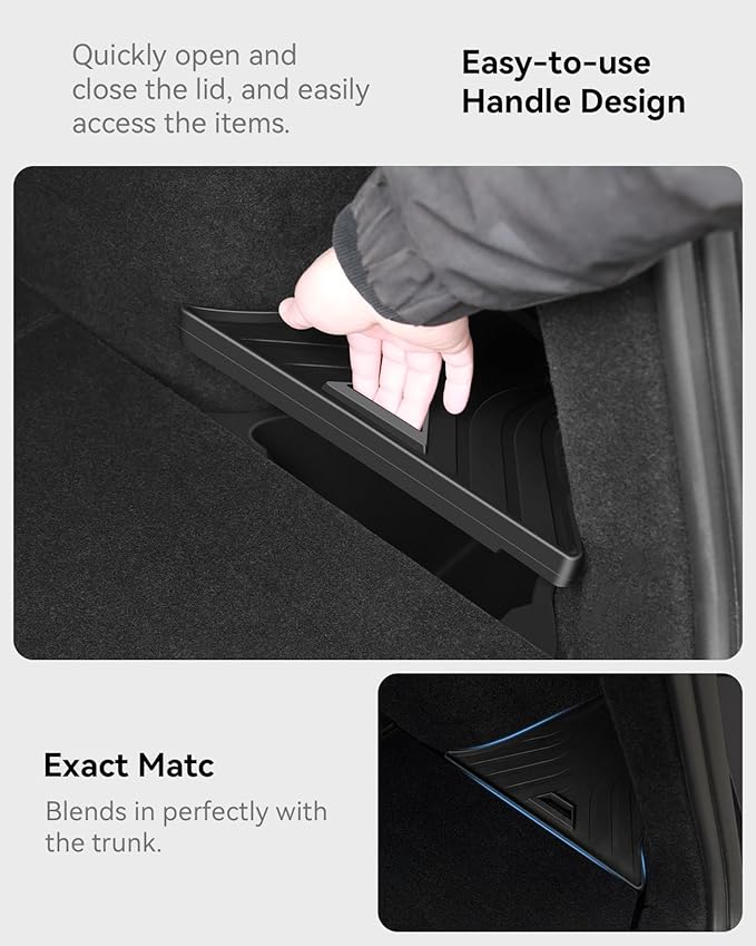 VIHIMAI for Tesla Model Y Juniper Accessories (2025-2026) Trunk Storage Bins,Rear Trunk Organizer TPE Waterproof Trunk Storage Bins Side Box with Lids for Tesla Interior Accessories