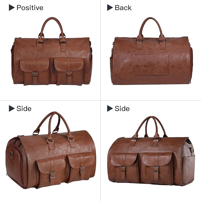 seyfocnia Convertible Travel Garment Bag, Carry-on Garment Duffel Bag for Men and Women - 2-in-1 Hanging Suitcase Suit Business Travel Bag