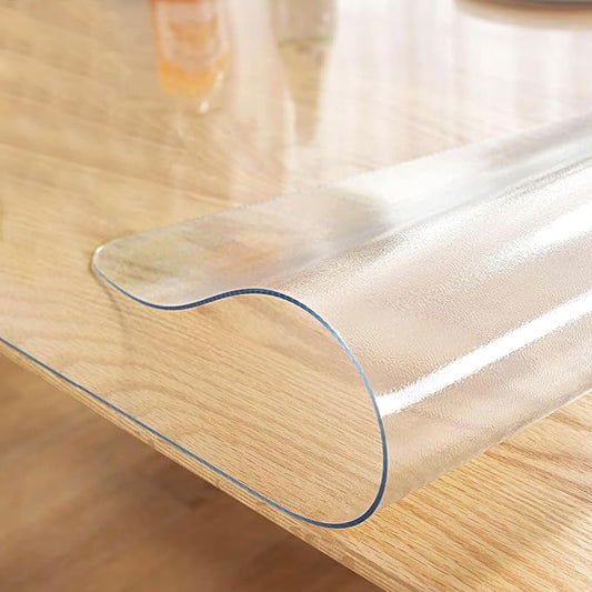 LovePads Frosted Table Cover Protector 38 x 96 Inch, 1.5mm Thick Plastic Table Cover, Table Protector for Dining Room Table, Waterproof Vinyl Tablecloth Table Pad Mat for Kitchen, Writing Desk