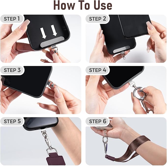 Clip and Go Strap for Phone with Wallet Crossbody Phone Lanyard and Detachable Checkered Bag with ID Window and RFID Pouch for Daily Travel.