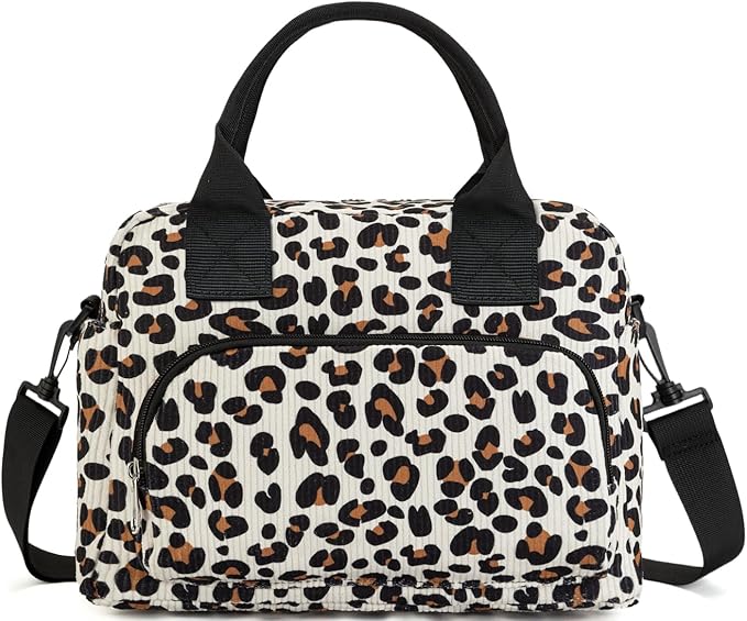 Lunch Bag Women Lunch Box for Women Adult Cute Insulated Lunch Bag Lager Cooler Lunch Tote Bags for Work Picnic (Leopard)