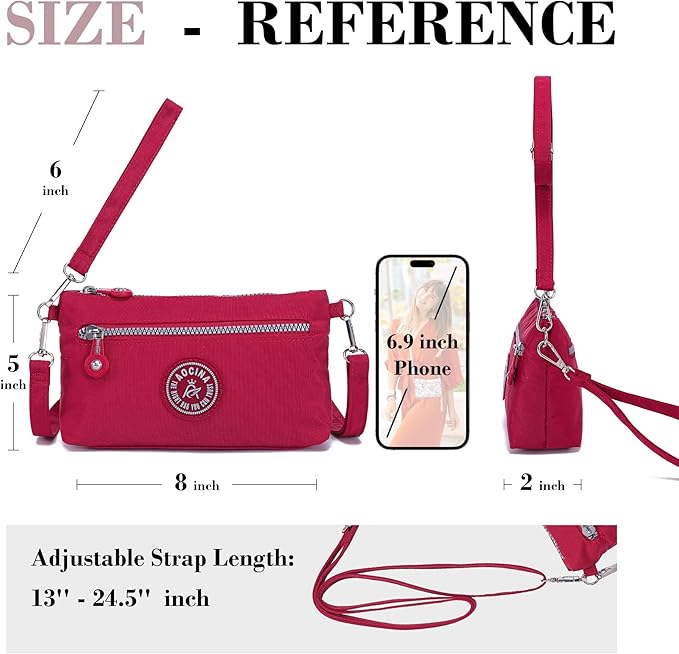 AOCINA Small Wristlet Wallet for Women RFID Blocking Crossbody Purse Gifts for Valentines Day Nylon Cell Phone Purses