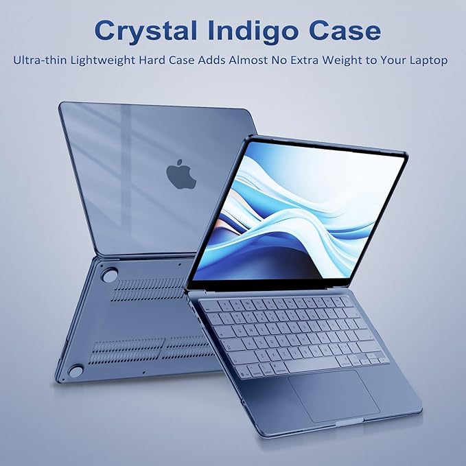 MOSISO Compatible with MacBook Neo Case 13 inch 2026 Release Model A3404 with A18 Pro Chip, 4 in 1 Kit Precision Fit Crack & Scratch Resistant Protective Hard Shell Case Cover, Crystal Indigo