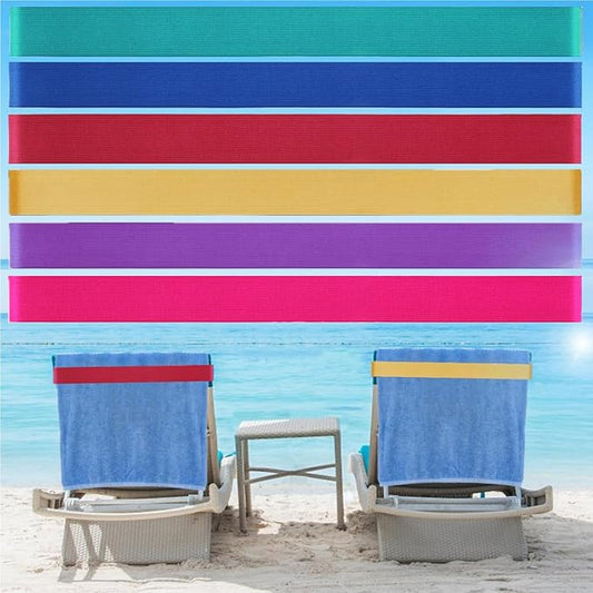 Beach Towel Bands (6 Pack), Beach Chair, Pool Chairs & Cruise Ship Essentials, The Better Towel Chair Clips Towel Holder Beach Towel Clips(6 Mix)