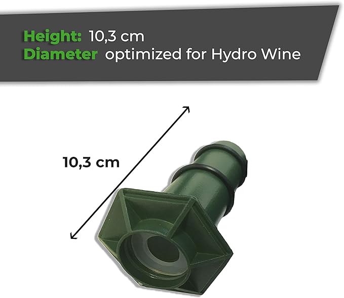 BioGreen PET Adapter for Watering Stakes Hydro Wine | for Reusable Bottles up to 6.3 Cups | Environmentally Friendly | Effortless Plant Care | 4 Pcs