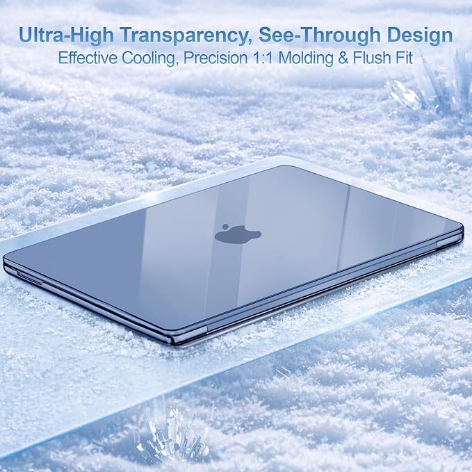 MOSISO Compatible with MacBook Neo Case 13 inch 2026 Release Model A3404 with A18 Pro Chip, 4 in 1 Kit Precision Fit Crack & Scratch Resistant Protective Hard Shell Case Cover, Crystal Indigo
