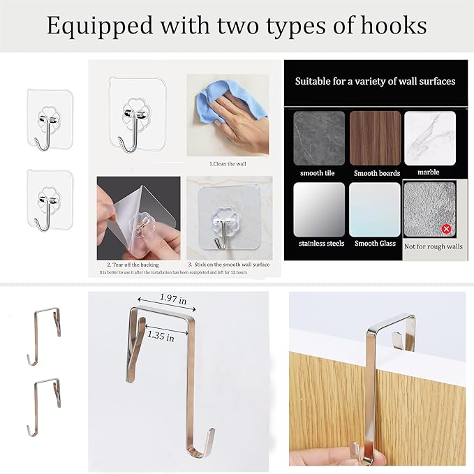 2-Pack Hanging Storage Baskets - Wall Organizer with 3 Pockets for Home/Dorm/Closet/Door, Multi-Purpose Space Saver for Office/Bathroom/Nursery - Foldable Fabric Organizer (White)