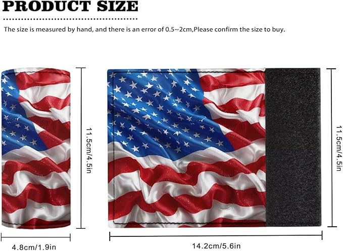 KUIFORTI Patriotic Flag Luggage Handle Wraps for Suitcase 2 Pack Door Handle Protection Sleeve Cover Neoprene Travel Accessories